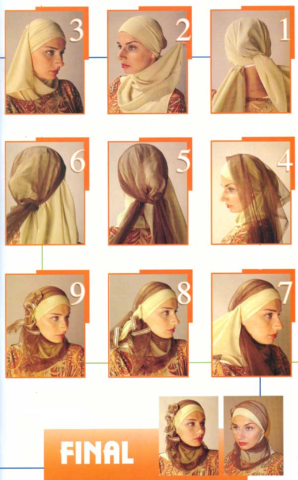 Hijab styles In diffrent pose