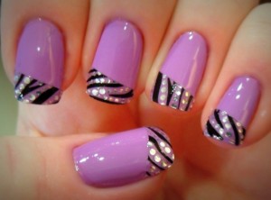 Multicolor Nail Art Zebra French Manicure