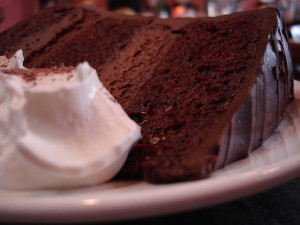 Chocolate Cake with Vanilla Ice-cream