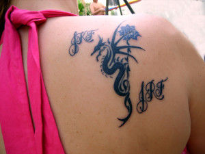 Black Dragon Tattoo on Backside