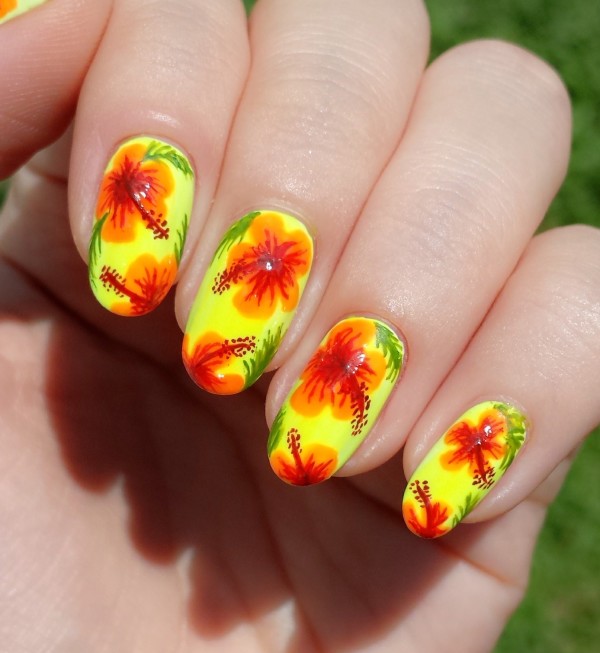 summer-hawaii-neon-floral-nail-art-1