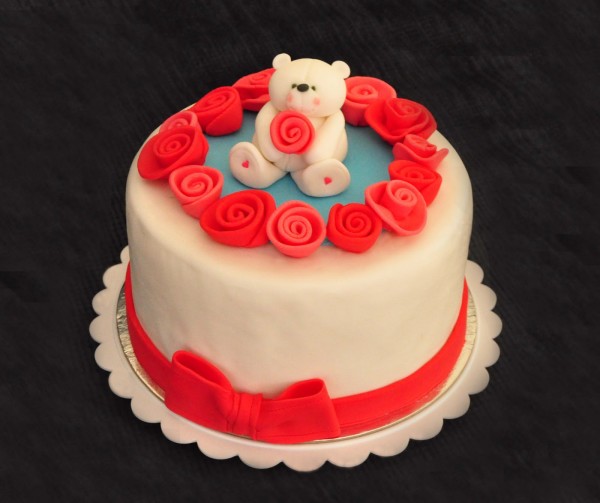 rose valentine cake with teddy2
