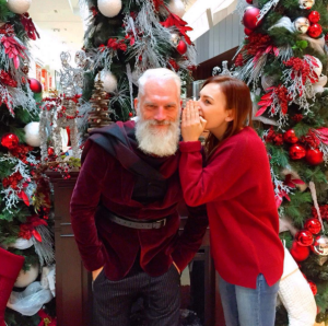 Amazing girl and santa naughty selfie