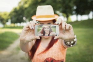 Woman taking selfie