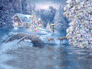 awesome christmas scene wallpaper