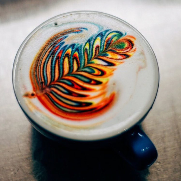 beautiful coloured latte art