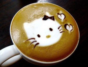 coffee art hello kitty