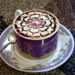 colourful latte art