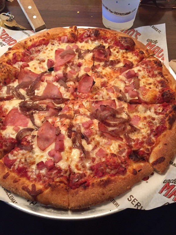 Ham/Canadian bacon pizza