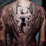 Amazing Sad Angel Tattoo