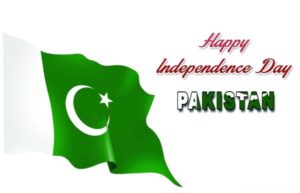 Happy Independence Day Pakistan with flag